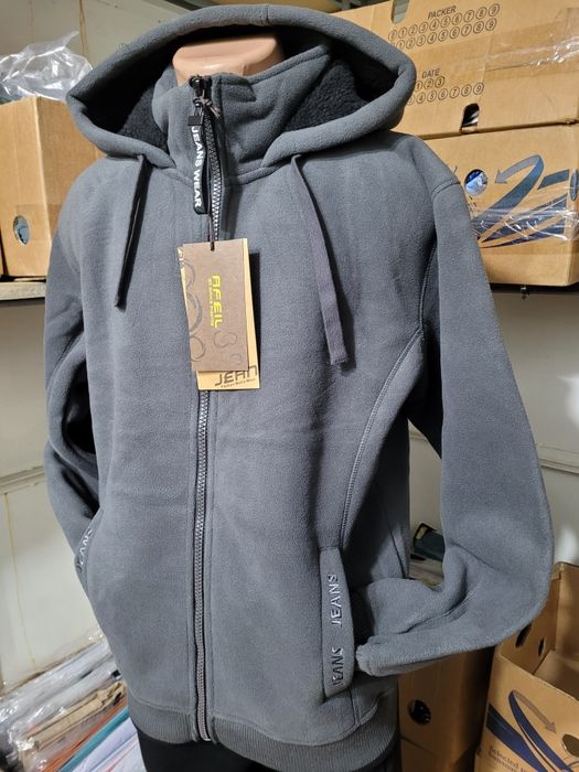 Мужские флиски- куртки на меху. Венгрия. L- 3XL. Черные. Зима, осень