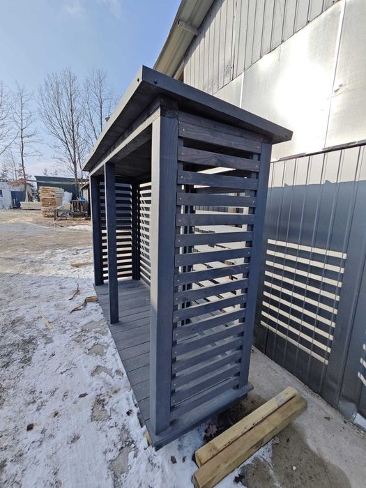Drewutnia  Wiata na drewno opałowe  Antracyt  zadaszenie gospodarcze