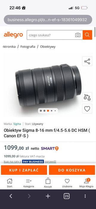 Sigma 8-16mm stan idealny