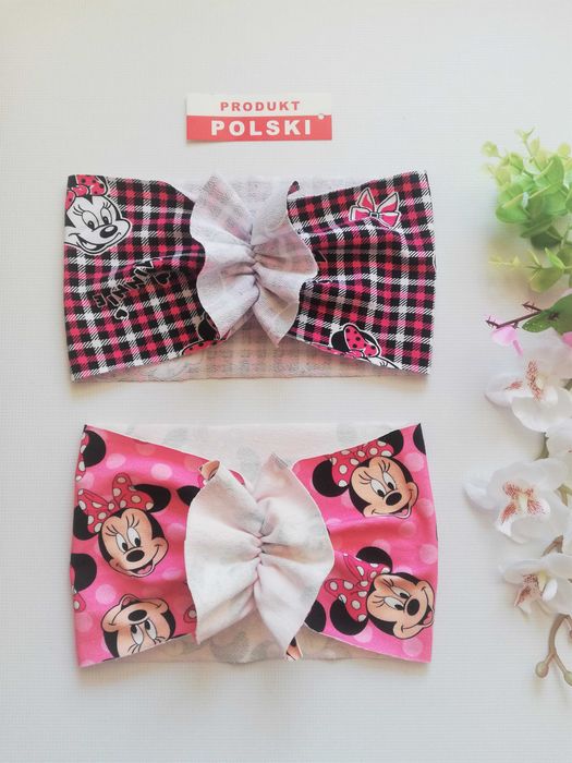 Opaski na głowę  - 2szt. -- Turbanowa i z kokardką -- hand made --