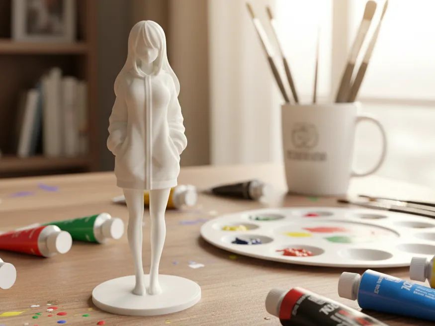 Estatueta de Anime Girl em Hoodie Grande
