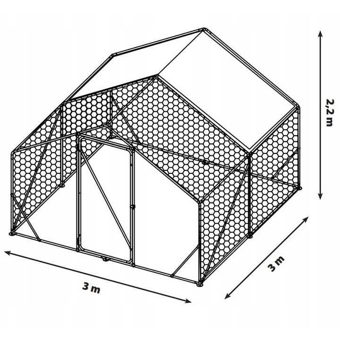 NOWA*wysyłka woliera 3x3m dla kur klatka kurnik kaczek gęsi królików