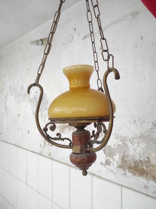 Candeeiro Vintage | Vidro Opalino | Anos 60