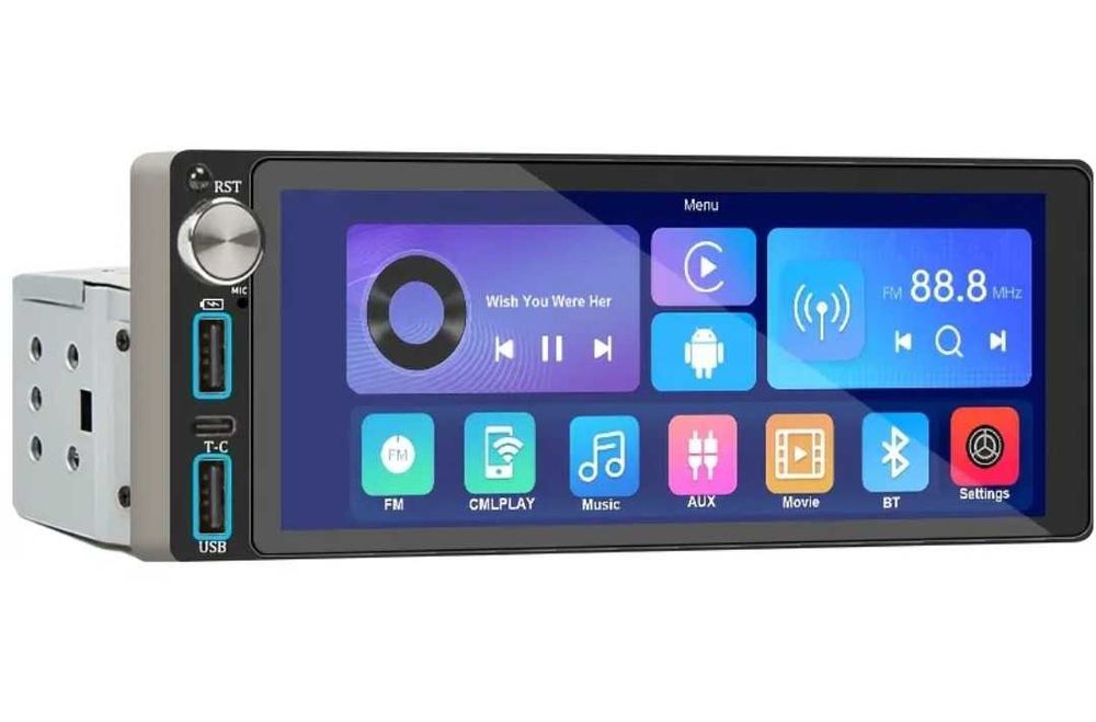 Rádio Carro Android Auto & Carplay + Câmara Traseira + Comando - NOVO