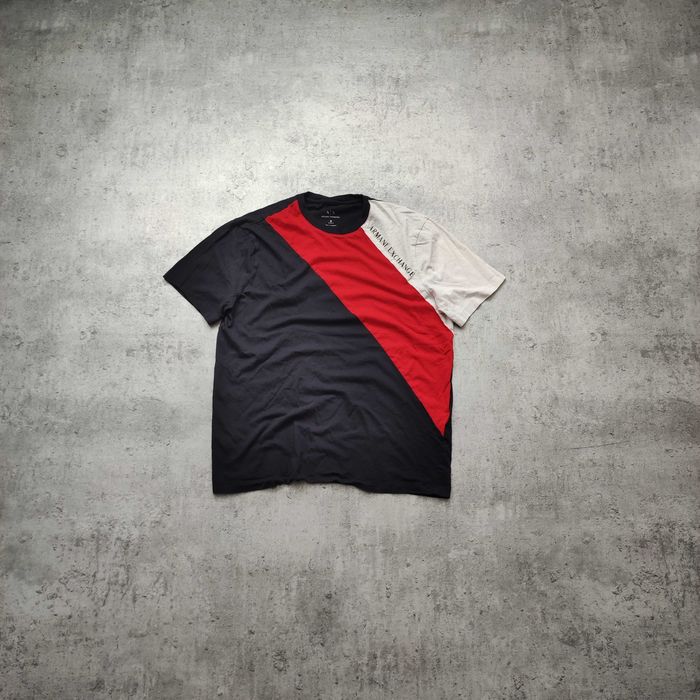 MĘSKA Koszulka Bawełna Trzy-Kolor PREMIUM AX Armani Exchange Małe Logo