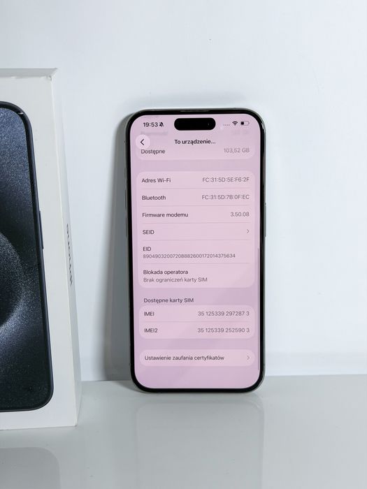 iPhone 15 Pro  • 100% Baterii • Pełny Zestaw
