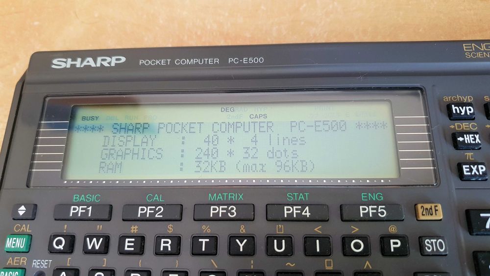 Calculadora científica tipo computador de bolso, SHARP PC-E500505387081595637761