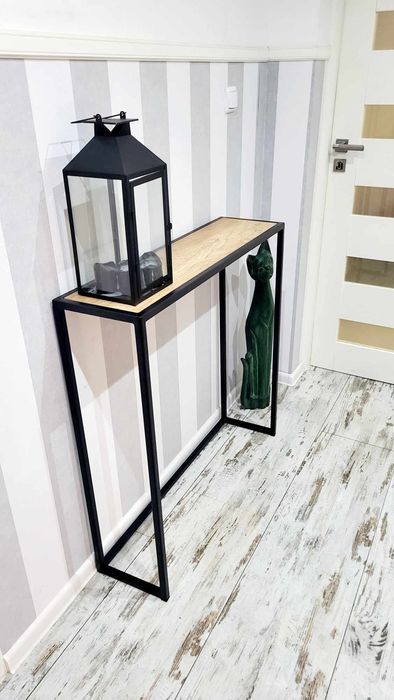 Konsola Loft . Czarny mat plus dąb country.