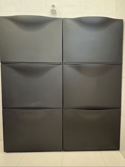 Sapateira IKEA TRONES (6un), preto, 52x18x39 cm