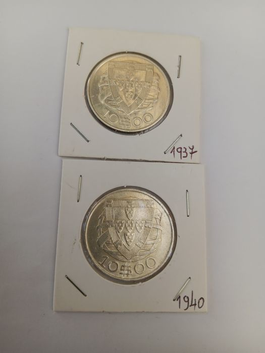 Colecção completa de moedas de 10 escudos, prata, caravelas