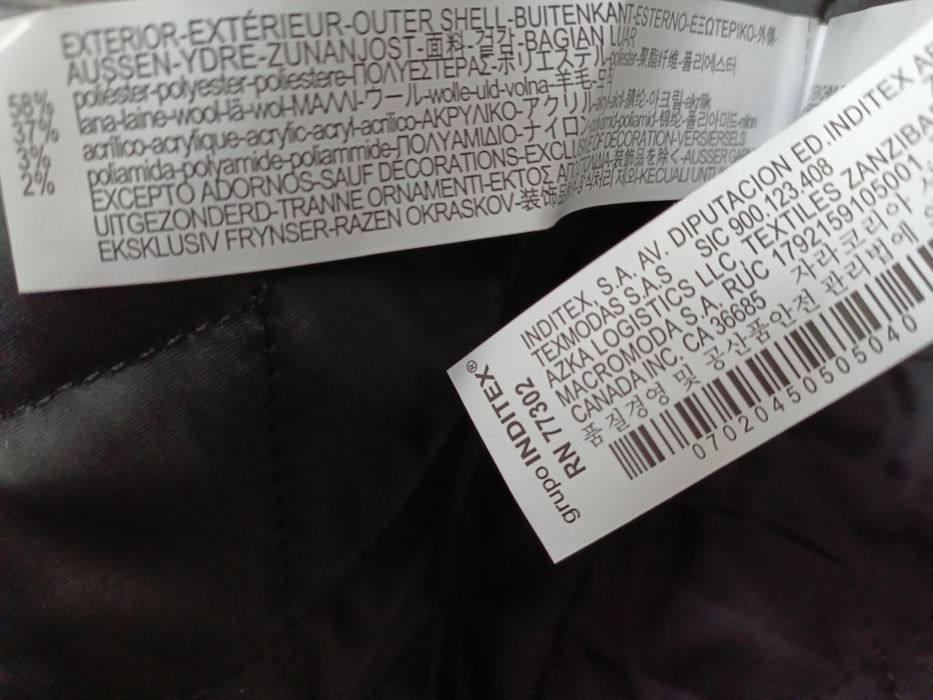 LUX,ZARA,WEŁNIANY Płaszcz/Kurtka, Ocieplona, L,