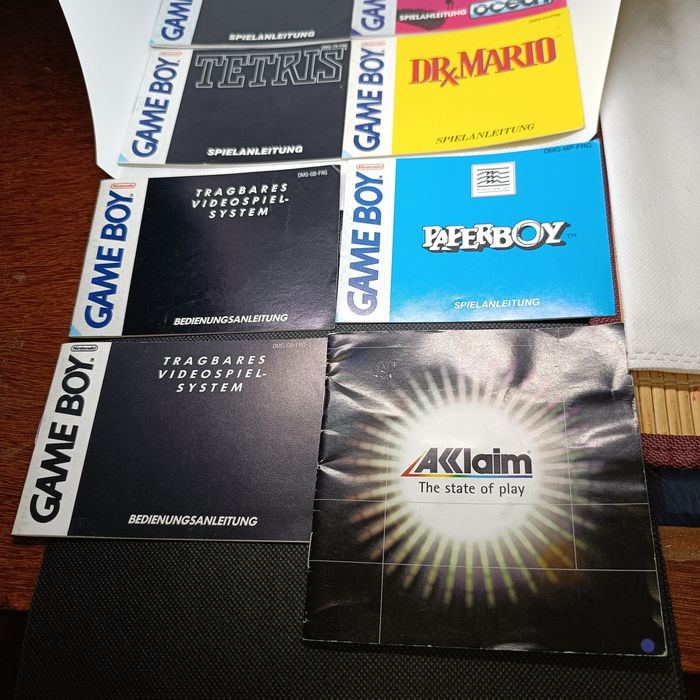Lote de 7 Manuais Nintendo Game Boy Original + 1 Promo Insert German / FRG Region