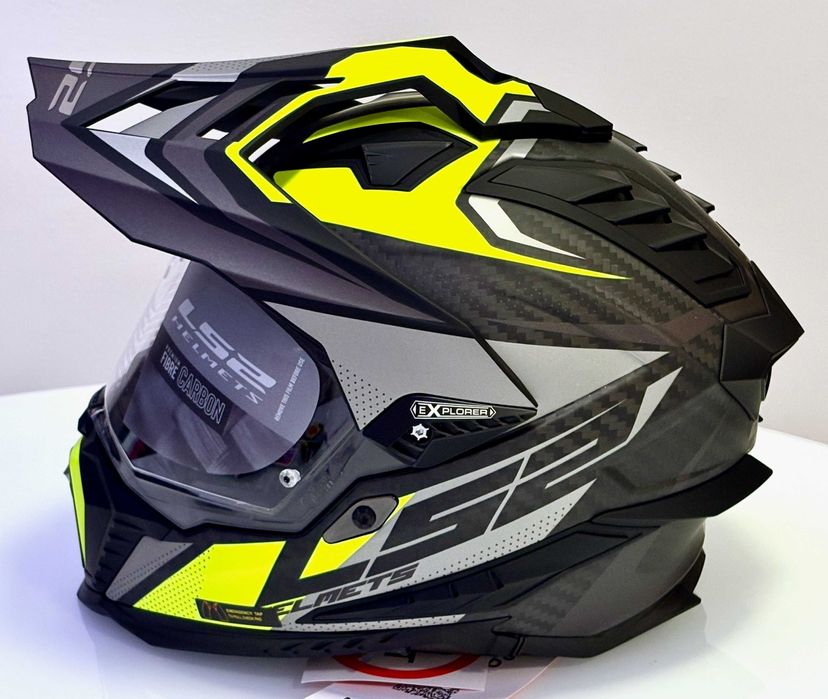 Capacete NOVO LS2 Explorer Carbon Focus Matt (35% DESCONTO) Tam XS