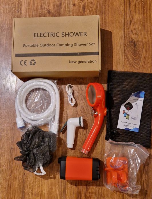 Przenośny elektrtczny prysznic kampingowy turystyczny