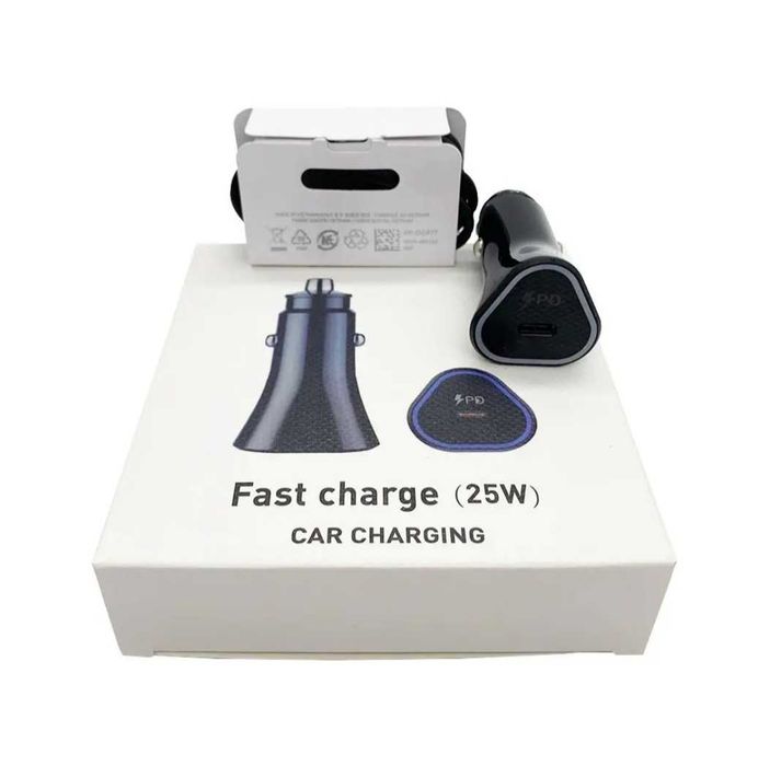 Szybka ładowarka samochodowa 25W USB typ C + kabel