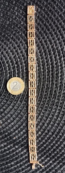 Złota bransoletka dwukolorowa