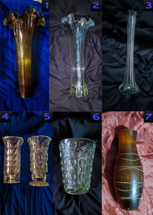 Ваза, Гутное, Богемское, Чешское, стекло, Хрусталь, Берц