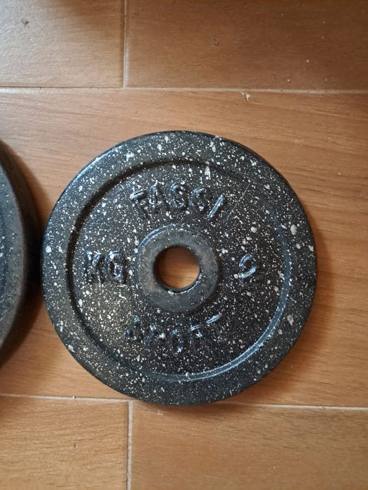 Conjunto musculação - anilhas Fassi Sport + halteres