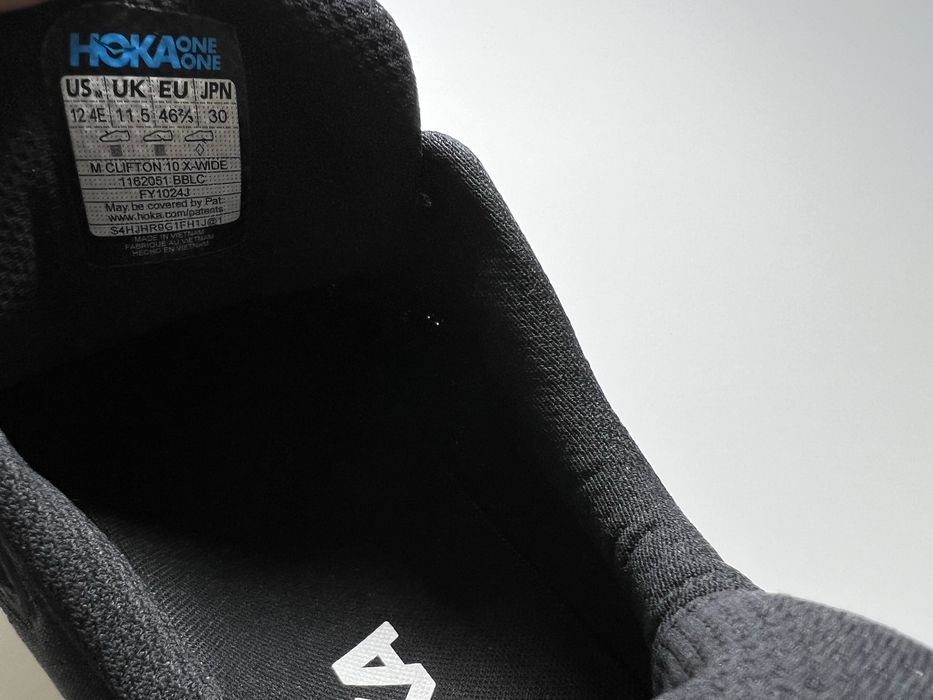 46.5-30см ОРИГІНАЛ 100% Кросівки HOKA CLIFTON 10 X-WIDE 1162051 BBLC