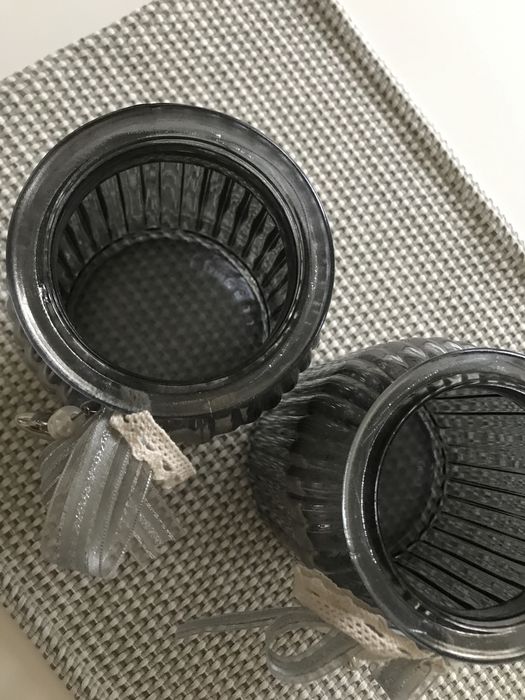 Dekoracja domu słoiki dekoracyjne szkalne srebrne 15 cm