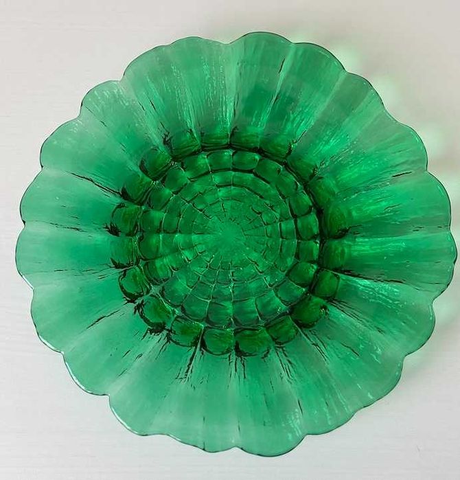 Talerz cora szkło PRL Ząbkowice