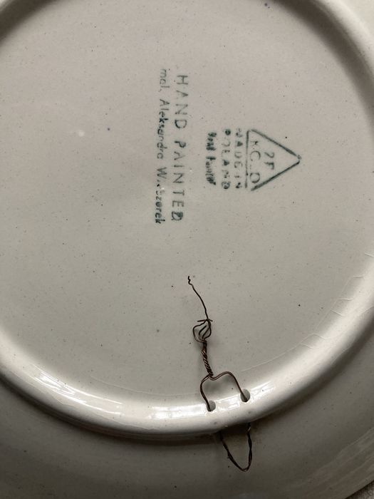 Talerz ozdobny ZF Koło 24cm ręcznie malowany