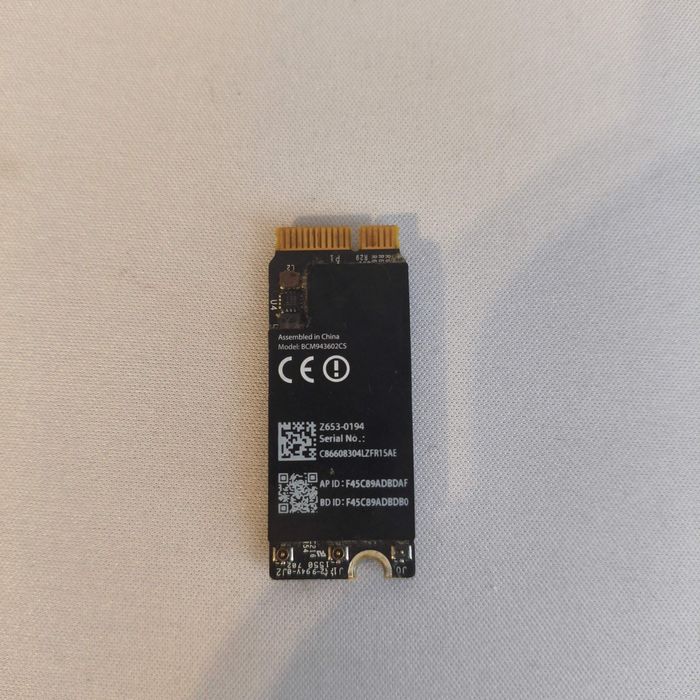 WiFi Bluetooth BCM943602CS – MacBook Pro 15” Mid 2015 – brak jednego o