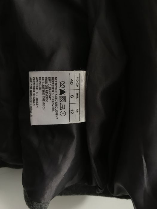 Szary wełniany płaszcz Damart oversize L 40 S M wool jacket