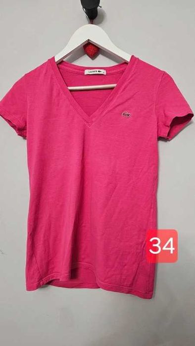 Koszulka t-shirt różowy lacoste