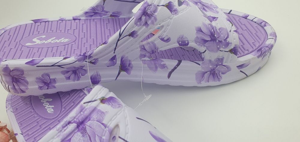 Klapki 41 laczki plażowe basenowe na codzień niebieskie 37,39