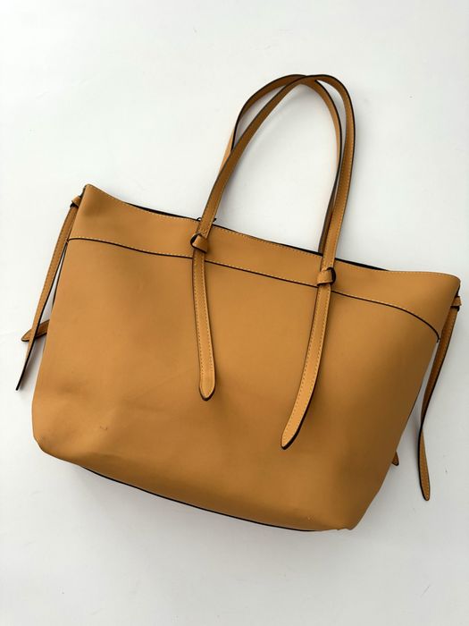 ZARA musztardowa torba shopperka