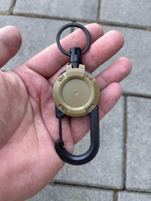 Карабін ретрактор з витяжним тросом тактичний колір койот, олива, чорн