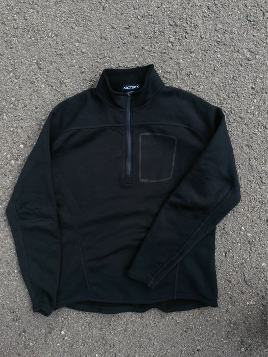 Чорний флісовий лонгслів 1/4 Arc’teryx
