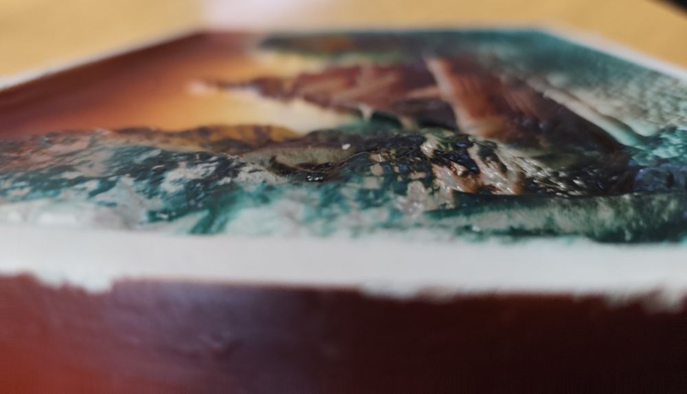 Kościół Wang w Karpaczu. Obrazek z gliny. PRL.