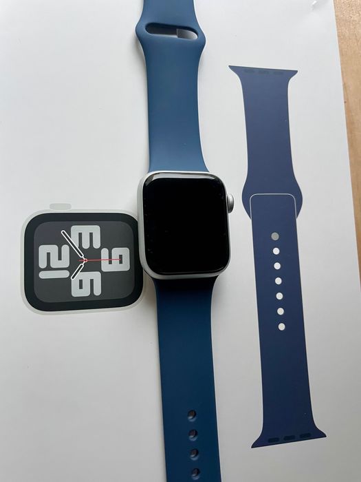 Apple Watch SE 2 40/Silver Aluminum Al Denim Sport Band M/L GPS NOWY