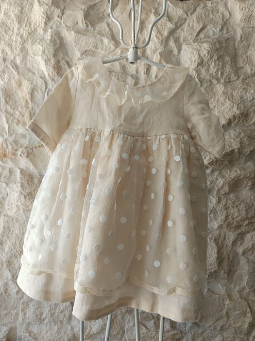 Vestido ,linho , de Batizado "Pilar Batanero"