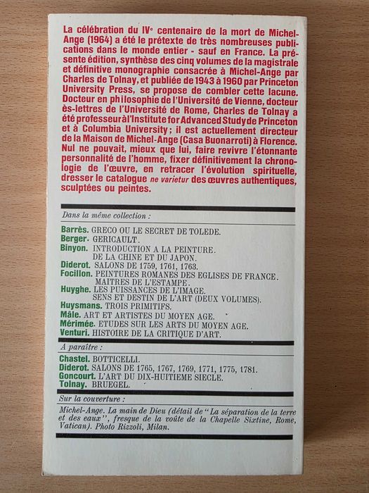 Livro "Michel-Ange" de Charles de Tolnay