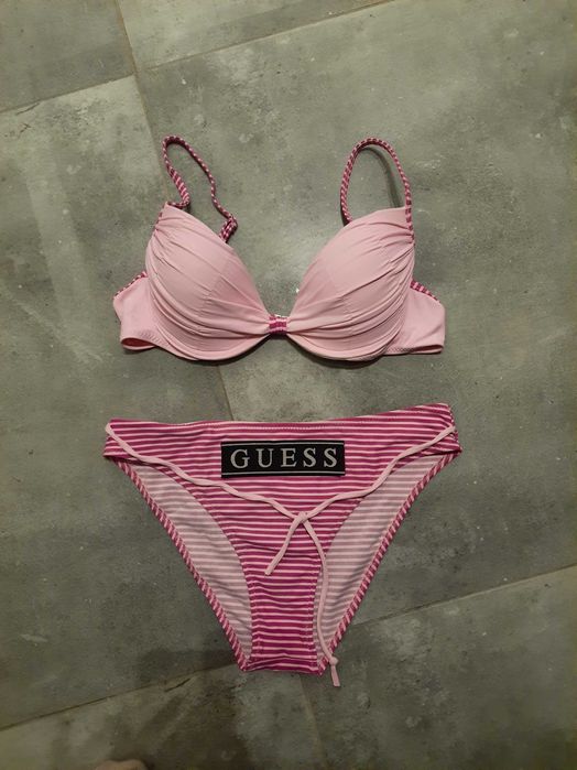 Stroj kapielowy kostium guess rozowy 40 L  75 c push up dwuczęściowy