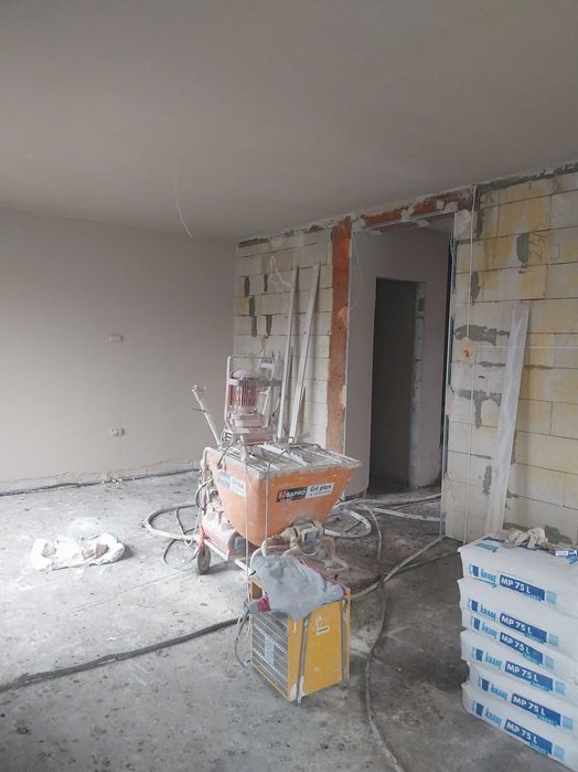 Wykonujemy tynki maszynowe gipsowe i cementowe wapienne.