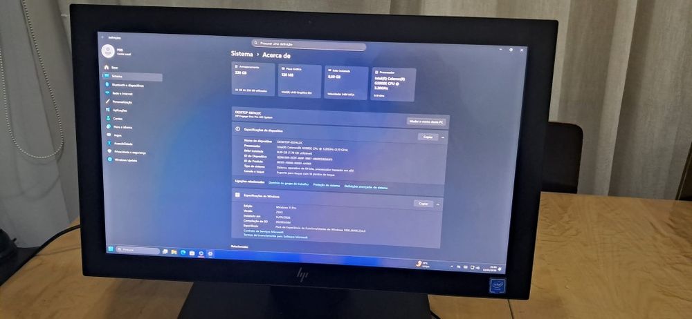 Pc computador Hp engage Pos all in one 19.5 polegadas