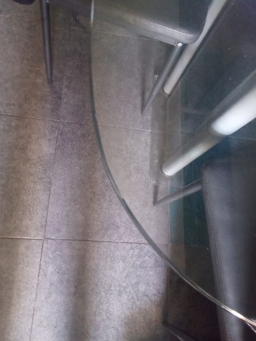 Mesa sala com tampo em vidro