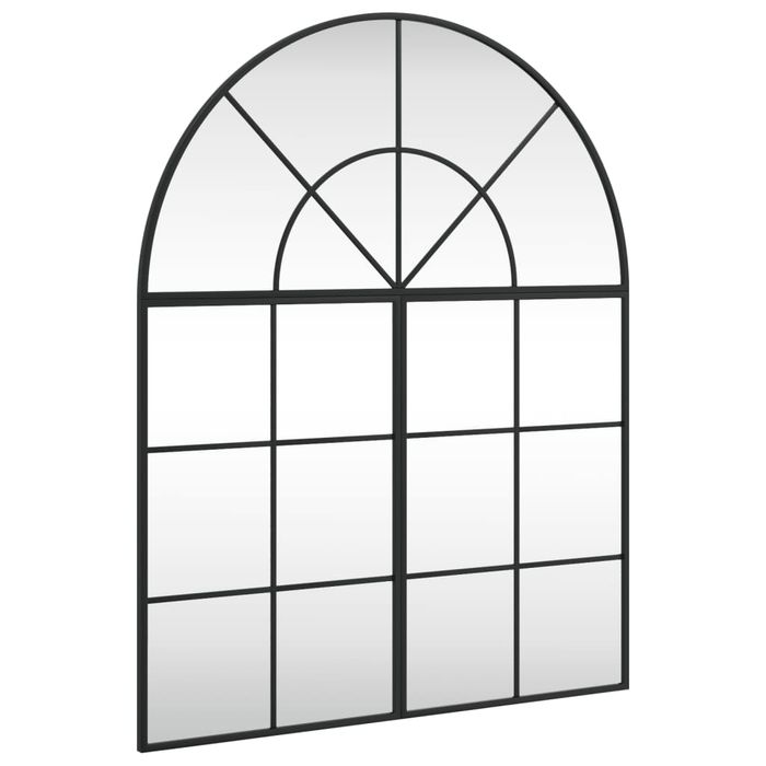 Vidaxl Lustro Ścienne, Czarne, 80X100 Cm, Zakończone Łukiem, Żelazo
