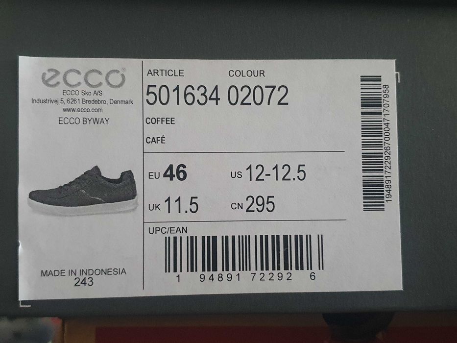 Buty męskie skórzane brązowe sneakersy Ecco Byway 46 EU