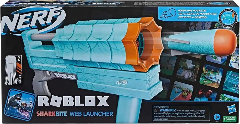 Бластер Нёрф Роблокс Укус Акулы NERF Roblox Sharkbite Rocker Blaster