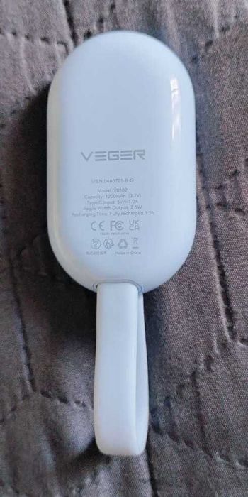 Портативний PowerBank для Apple Watch на 1200 мАг з вхідним кабелем, магнітний