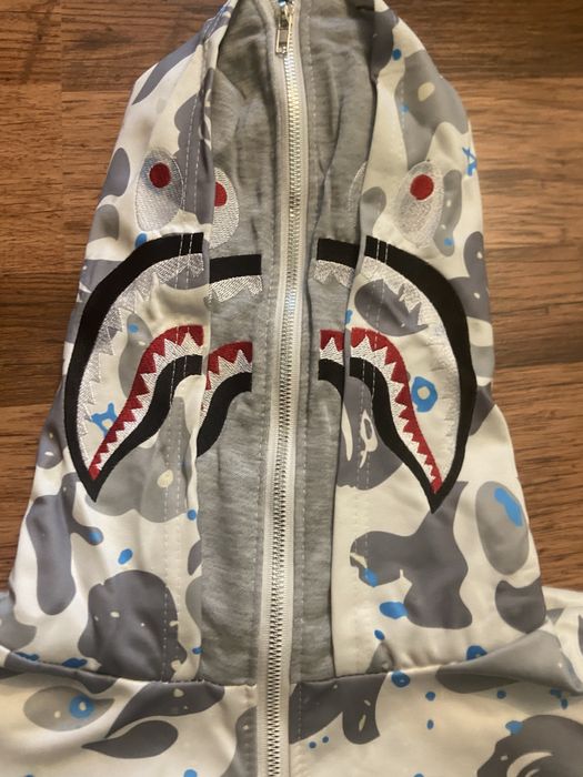 ‼️РОЗПРОДАЖ‼️ Худі бейп, Кофта Bape, зіпка Bape (біла), СВІТИТЬСЯ