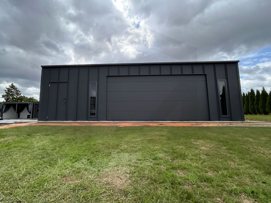 Garaż blaszany CAŁA POLSKA 6x6 9x6 8x6 6x5 6x5,8 grafit na rąbek T-PANEL
