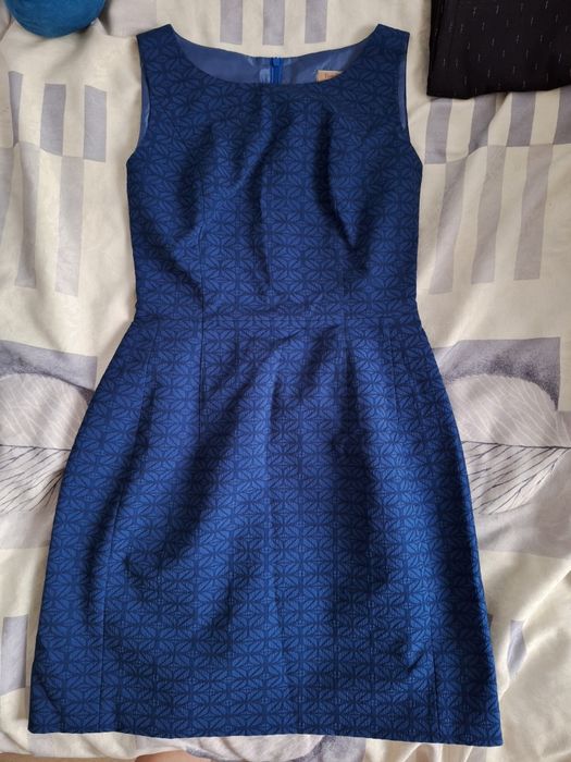 Granatowa wizytowa sukienka damska r.36