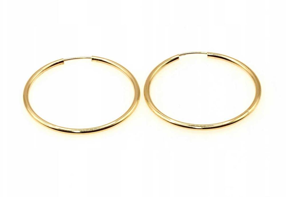ZŁOTE Kolczyki Koła 4,0 cm Ring ZŁOTO pr.585 NA PREZENT