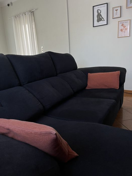 Sofá com Chaise Longue Reversível – Excelente Estado